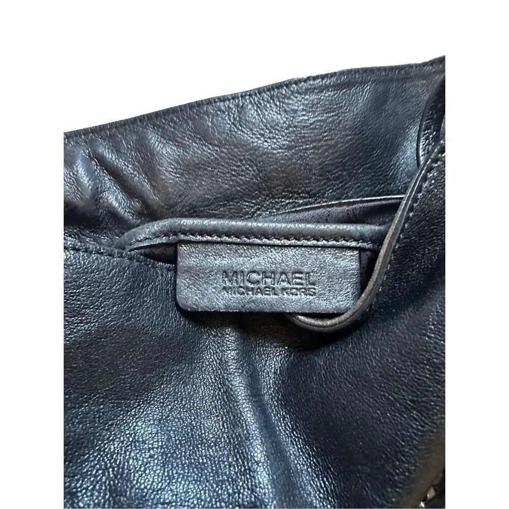 Michael Kors black leather with chain detail